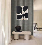 Premium Designer Acoustic Slat Wall Panel 2.4m x 0.6m - Grey Floral